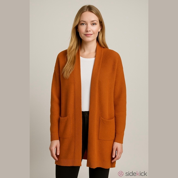 Anrabess Sweaters - Women's BurntOrange Cardigan Sweater By Anrabess